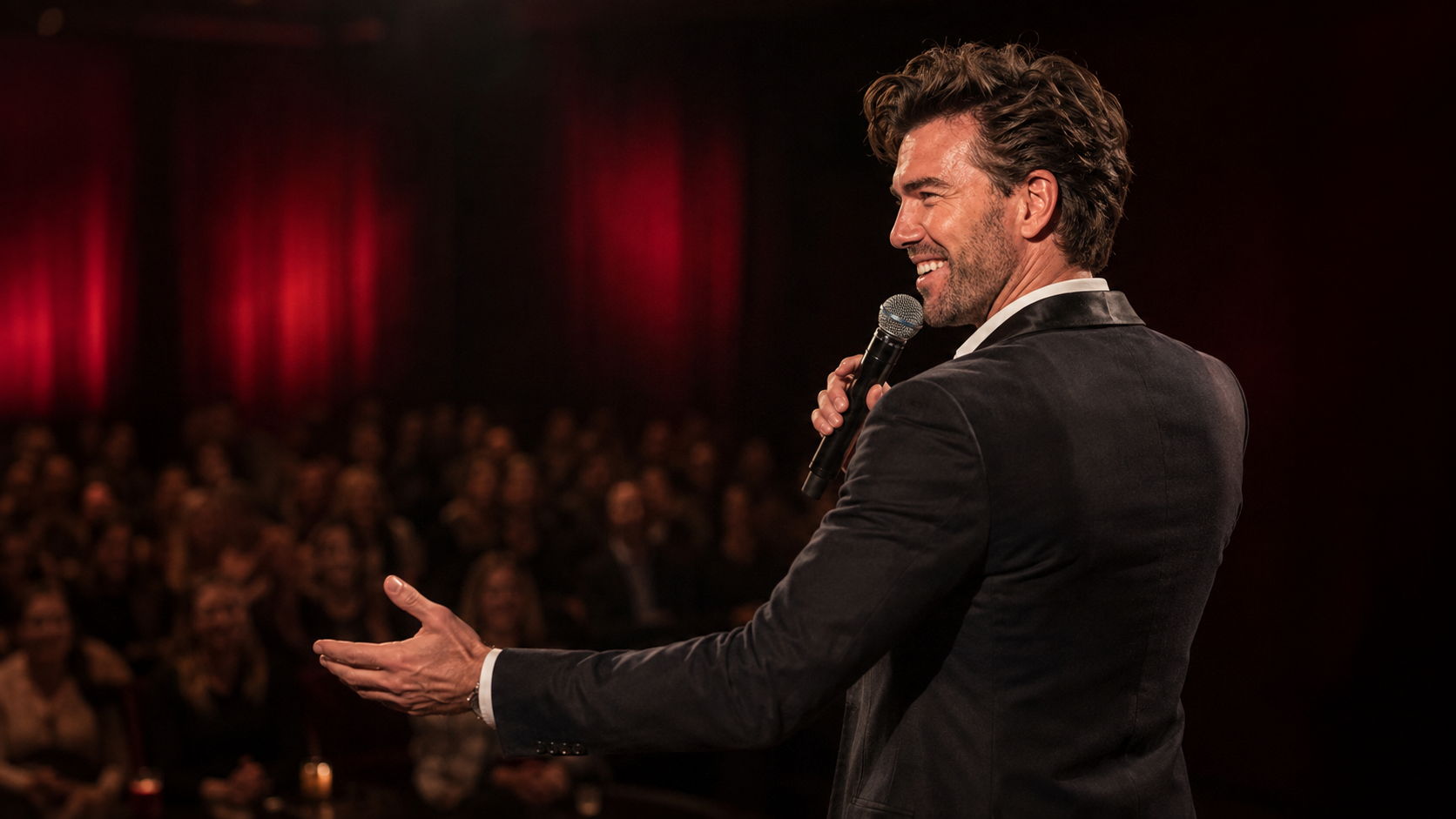 Anton Fast performing for an audience
